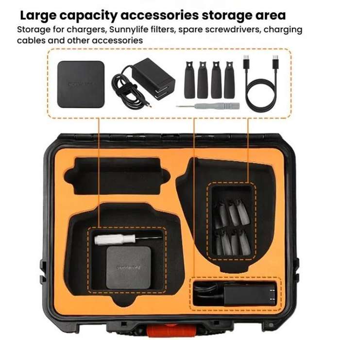 For DJI Flip Sunnylife AQX-19 Waterproof Storage Protective Suitcase Aerial Camera Smooth Flying ...
