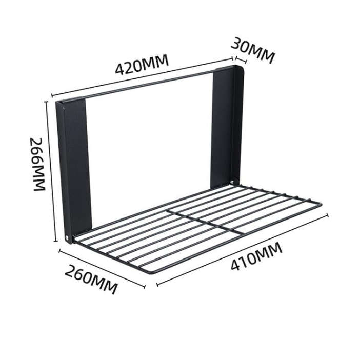 Bathroom Dirty Clothes Shelf Washing Machine Side Folding Wall Mounted Clothes Organizer(Black)