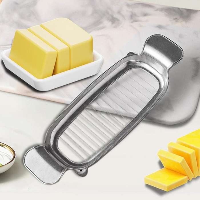 Aluminum Cheese Cutting Butter Cheese Slicer Foie Gras Egg Butter Divider Line Cutter(Polished)