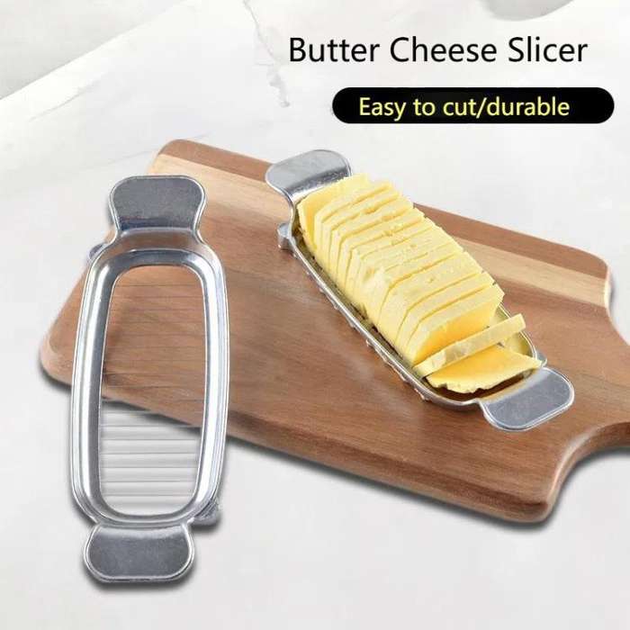 Aluminum Cheese Cutting Butter Cheese Slicer Foie Gras Egg Butter Divider Line Cutter(Polished)