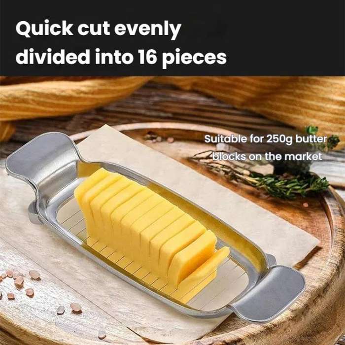 Aluminum Cheese Cutting Butter Cheese Slicer Foie Gras Egg Butter Divider Line Cutter(Polished)