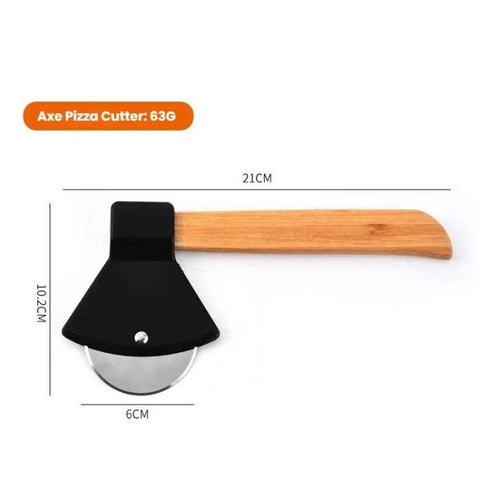 Axe Stainless Steel Pizza Cutter Baking Pizza Roller Knife Round Pie Cutter(Red)