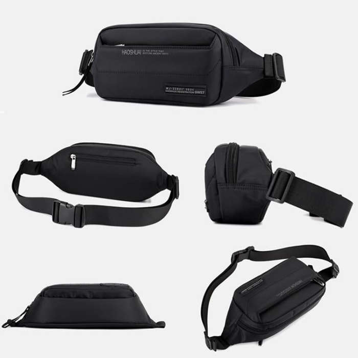 HAOSHUAI Men Outdoor Running Waist Bag Casual Chest Pouch Messenger Bag(Army Green)
