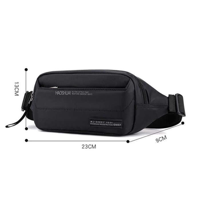 HAOSHUAI Men Outdoor Running Waist Bag Casual Chest Pouch Messenger Bag(Army Green)