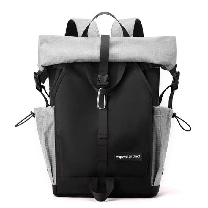WEPOWER  Men and Women Contrast Color Backpack for Commuting Large-capacity Casual Bag(Gray)