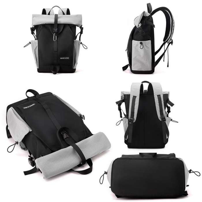 WEPOWER  Men and Women Contrast Color Backpack for Commuting Large-capacity Casual Bag(Gray)