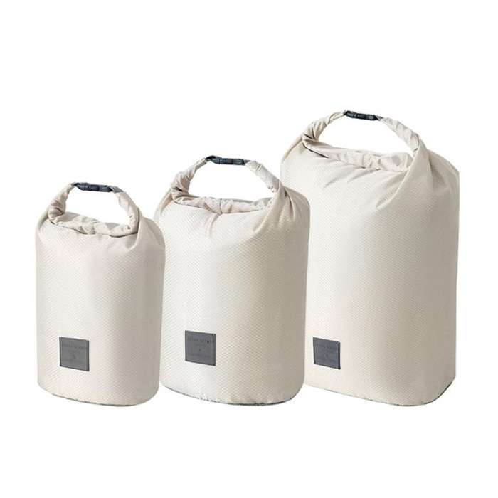 3pcs /Set Roll Mouth Travel Clothes Storage Bag Waterproof Handheld Coat Storage Compressible Dus...