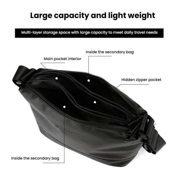 WEPOWER Simple Shoulder Bag For Men Light Casual Commuter Messenger Pack(Gray)