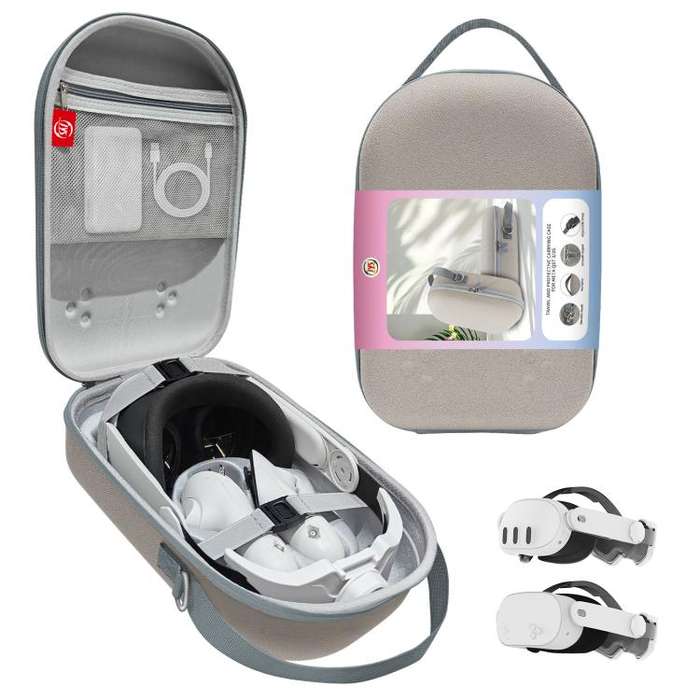 For Quest 3S / 3 VR Headset JYS Storage Bag Handbag(Gray)