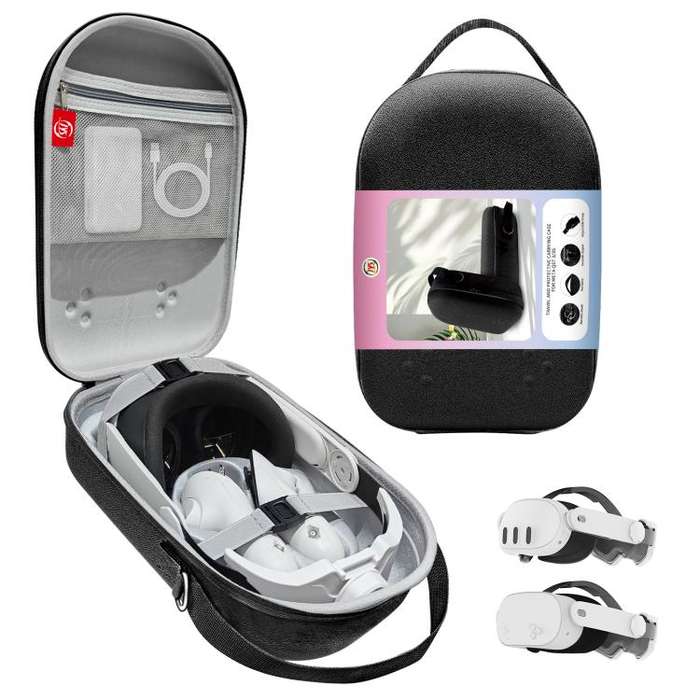 For Quest 3S / 3 VR Headset JYS Storage Bag Handbag(Black)