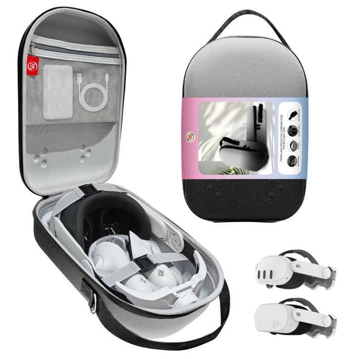 For Quest 3S / 3 VR Headset JYS Storage Bag Handbag(Black and White)