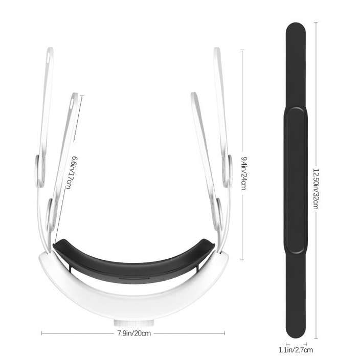 For Quest 3S VR Headset Elite Head Strap Adjustable Comfort Decompression Headband(Gray White)