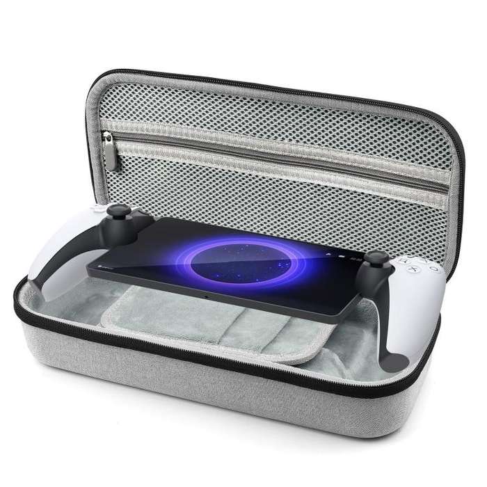For PlayStation Portal Game Console EVA Storage Bag Portable Handbag(Light Gray)