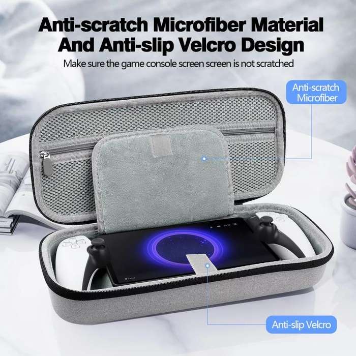 For PlayStation Portal Game Console EVA Storage Bag Portable Handbag(Light Gray)