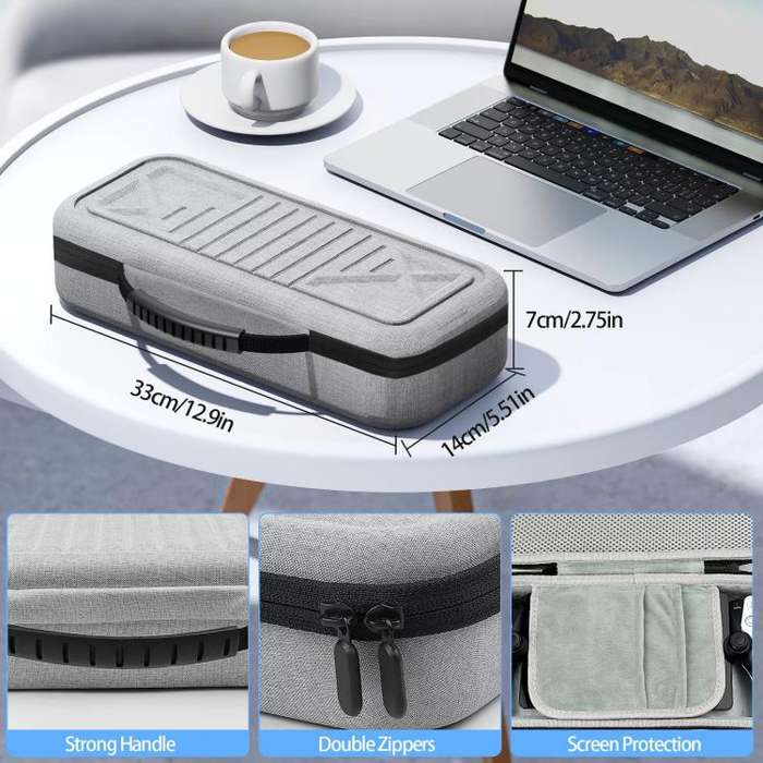 For PlayStation Portal Game Console EVA Storage Bag Portable Handbag(Light Gray)