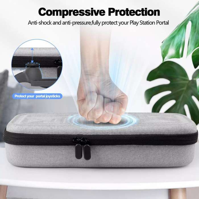 For PlayStation Portal Game Console EVA Storage Bag Portable Handbag(Light Gray)