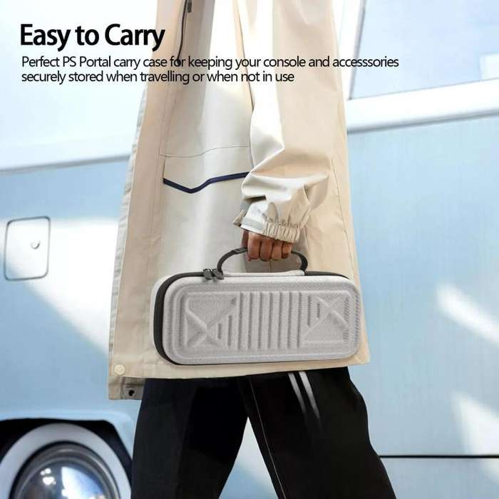 For PlayStation Portal Game Console EVA Storage Bag Portable Handbag(Light Gray)