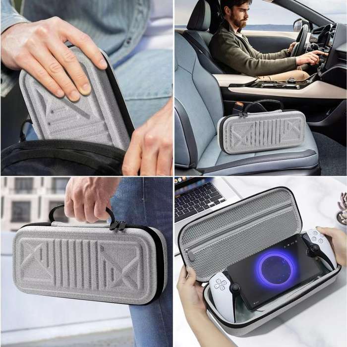 For PlayStation Portal Game Console EVA Storage Bag Portable Handbag(Light Gray)