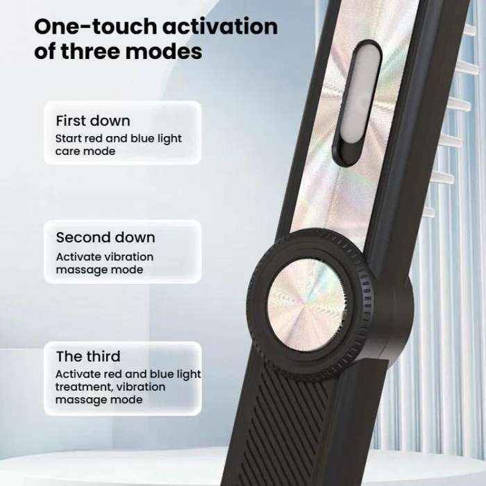 Hair Oil Applicator Roller Ball Red / Blue Light Electric Massage Comb Hair Regrowth Conductive C...