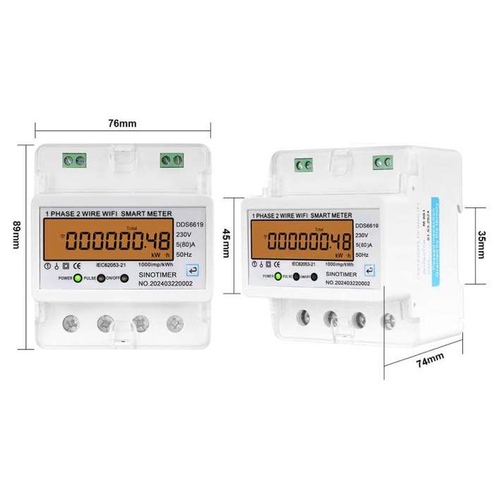 SINOTIMER DDS6619-048 80A With Switch Single-phase Tuya WiFi Energy Meter AC 220V