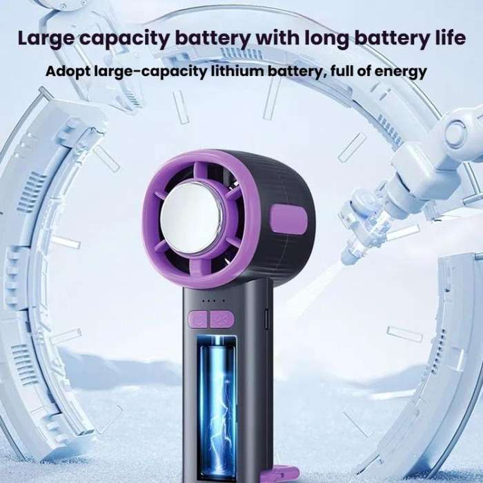 3-speed High Speed Digital Display Semiconductor Cooling Fan USB Portable Handheld Small Fan(Gray)
