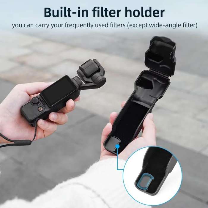 For DJI OSMO Pocket 3 BRDRC Lens Cap Camera Case Screen Protector Accessories(Blue)
