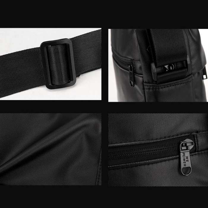 WEPOWER Men Messenger Bag Large Capacity Leisure Shoulder Bag For Travel Commuting(Black)