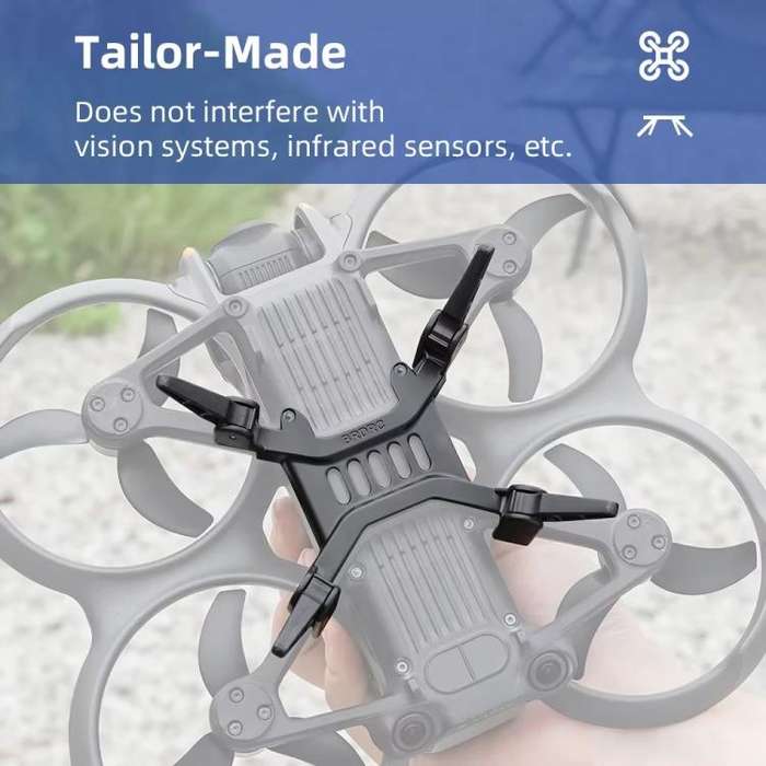 For DJI Avata 2 BRDRC Folding Height Enhanced Landing Gear Gimbal Protective Kickstand(Black Orange)