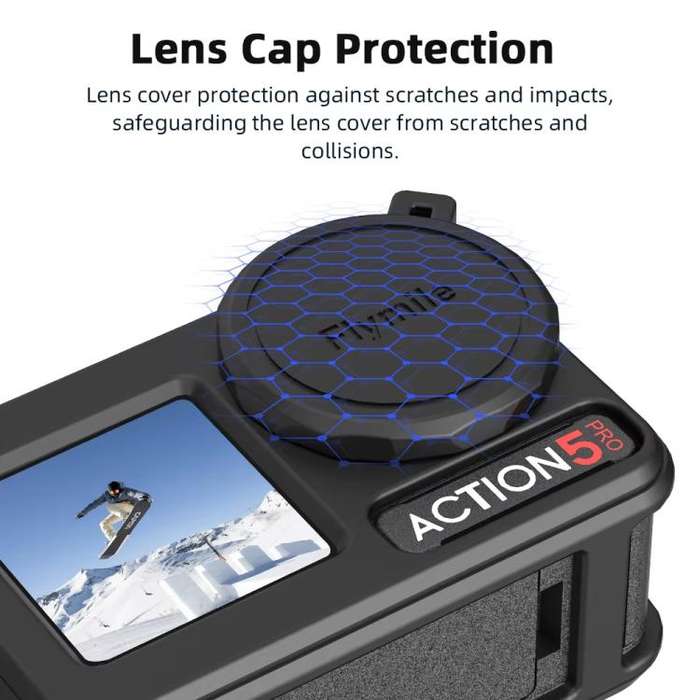 For DJI Osmo Action 3 / 4 / 5 Pro Flymile Silicone Cover Sport Camera Lens Drop Cases(Blue)