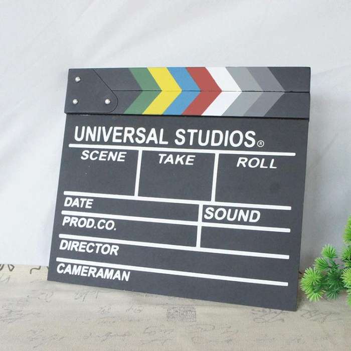 Wooden Director Board Shooting Video Movie City Scene Record Board Photography Props, Style: Colo...