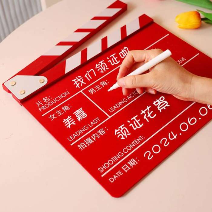 Wooden Director Board Shooting Video Movie City Scene Record Board Photography Props, Style: Smal...