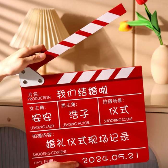 Wooden Director Board Shooting Video Movie City Scene Record Board Photography Props, Style: Smal...