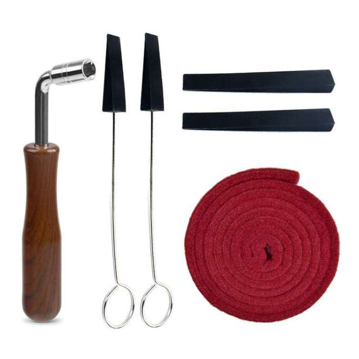 Piano Tuning Tool Set Tuning Stop Tape Wrench Musical Instrument Accessories, Style: Black 6pcs /...