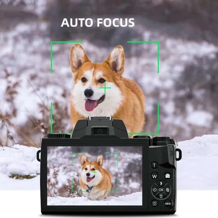 FSD-W5 4-Inch Touch Screen WiFi Transmission 4K HD Digital Camera Student Photo SLR(Black)