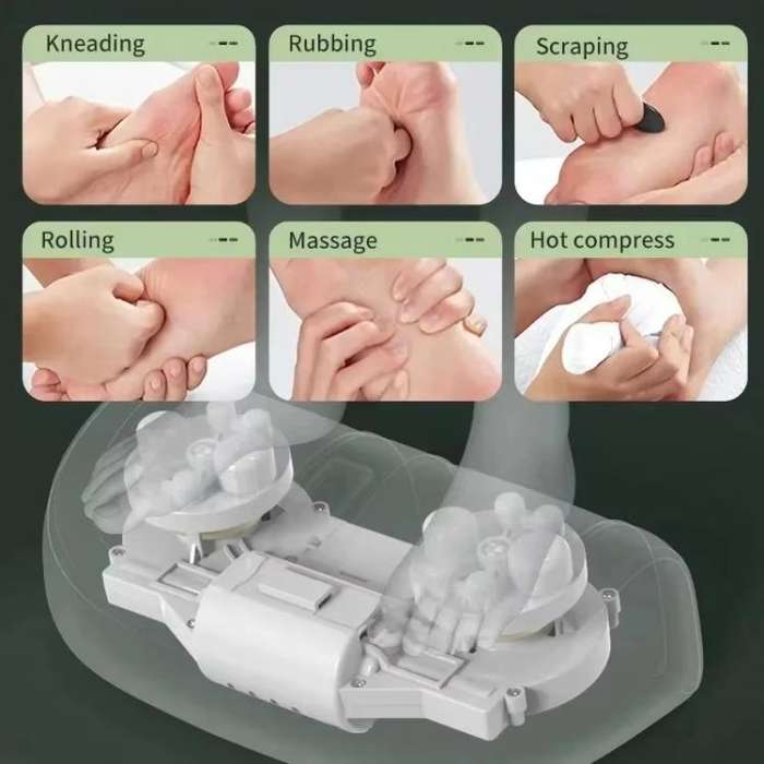 Z5 Dual-frequency Red Light Constant Temperature Hot Compress Foot Massager, Spec: US Plug(Black)