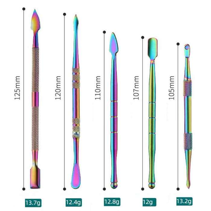 Stainless Steel Soot Spoon Carving Tools, Style: Dual Head 3 Colorful(PVC Bag Single Pack)