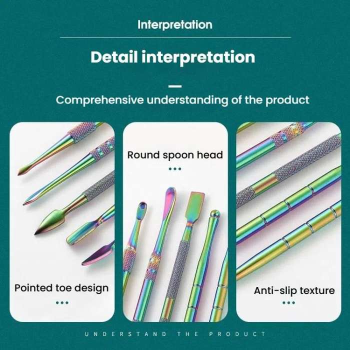 Stainless Steel Soot Spoon Carving Tools, Style: Dual Head 1 Original Color(PVC Bag Single Pack)