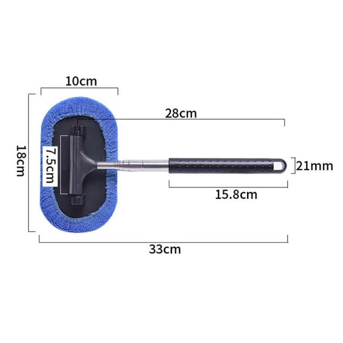 Retractable Windshield Cleaning Brush Scrubbing And Defogging 3 In 1 Car Wash Kit(Blue)