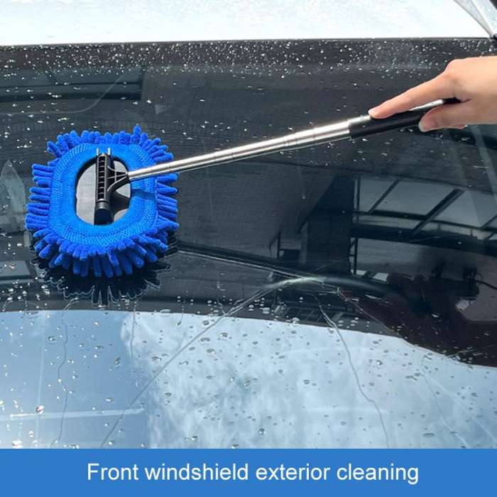 Retractable Windshield Cleaning Brush Scrubbing And Defogging 3 In 1 Car Wash Kit(Blue)