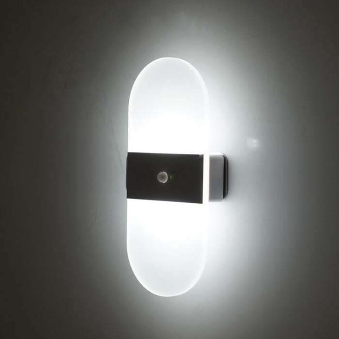 Magnetic Acrylic Smart Induction Night Light Rechargeable Wall Lamp Bedroom Bedside Lamp White Ar...