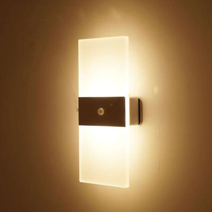 Magnetic Acrylic Smart Induction Night Light Rechargeable Wall Lamp Bedroom Bedside Lamp White Re...