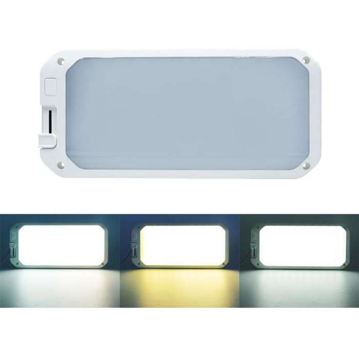 12-30V RV Light 198 LEDs 3-Color Temperature Dimmable Roof Light, Color: Yellow White Light
