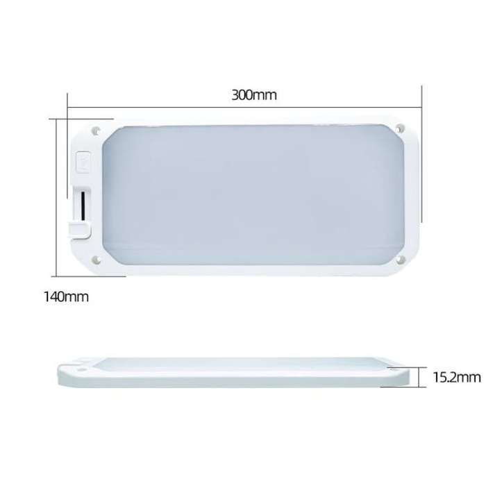 12-30V RV Light 198 LEDs 3-Color Temperature Dimmable Roof Light, Color: Blue White Light