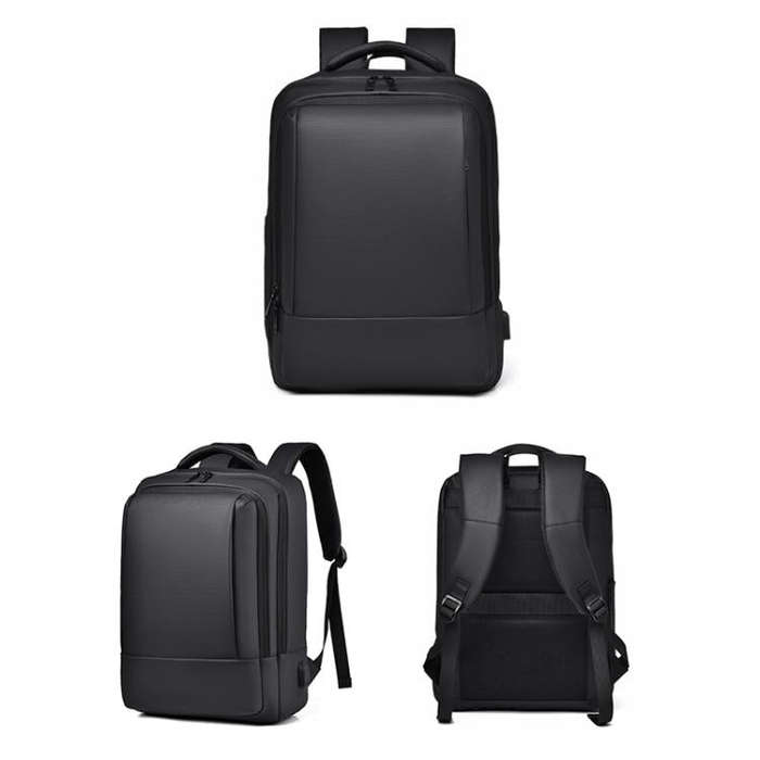 OUMANTU 2103 Large Capacity Multi-Compartment Waterproof Laptop Backpack With USB Port(Black)