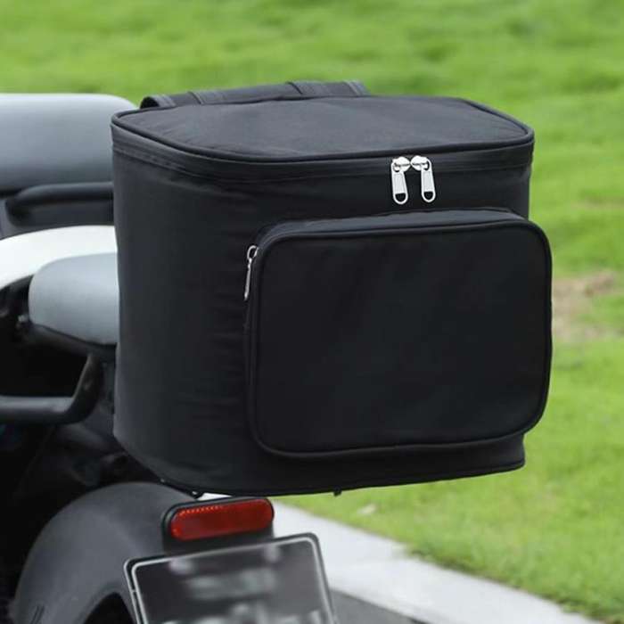 Electrical Motorcycle Waterproof Rear Backrest Hanging Bag Large Capacity Helmet Storage Bag(Black)