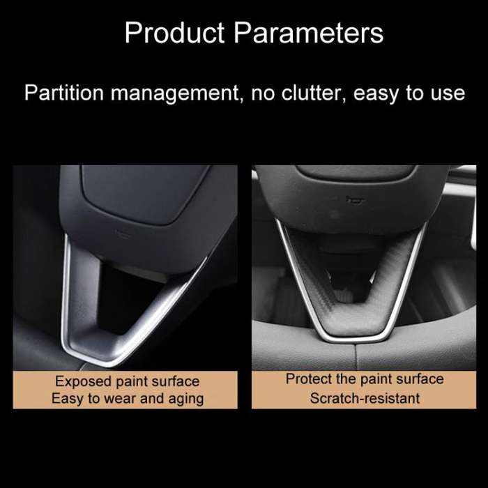 For Tesla Model 3 Car Modification Interior Carbon Fiber Steering Wheel Patch, Style: Matte
