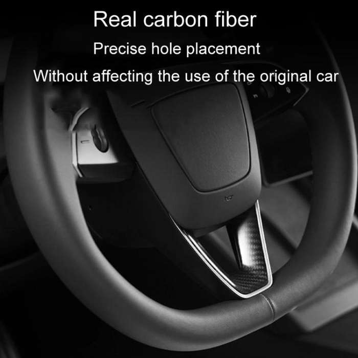 For Tesla Model 3 Car Modification Interior Carbon Fiber Steering Wheel Patch, Style: Matte
