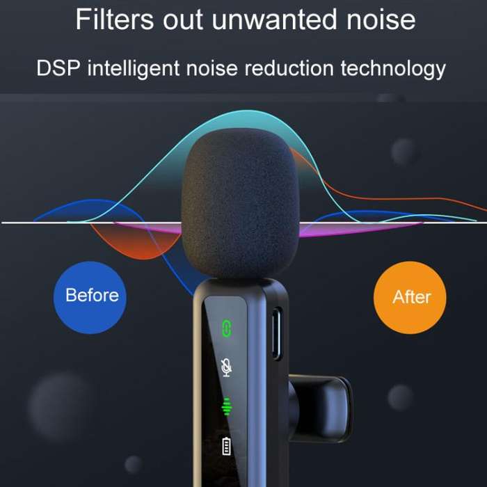 H63 Wireless Lavalier Microphone Live Shooting Audio Noise Canceling Device, Style: Single Mic(Ty...
