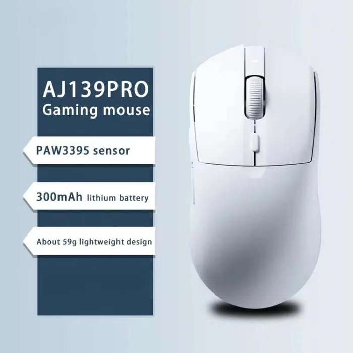Ajazz AJ139 Pro Gaming Mouse Lightweight PAW3395 Wireless 2.4G + Wired Dual Mode Computer Mouse(B...