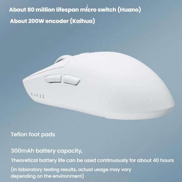 Ajazz AJ139 Pro Gaming Mouse Lightweight PAW3395 Wireless 2.4G + Wired Dual Mode Computer Mouse(B...